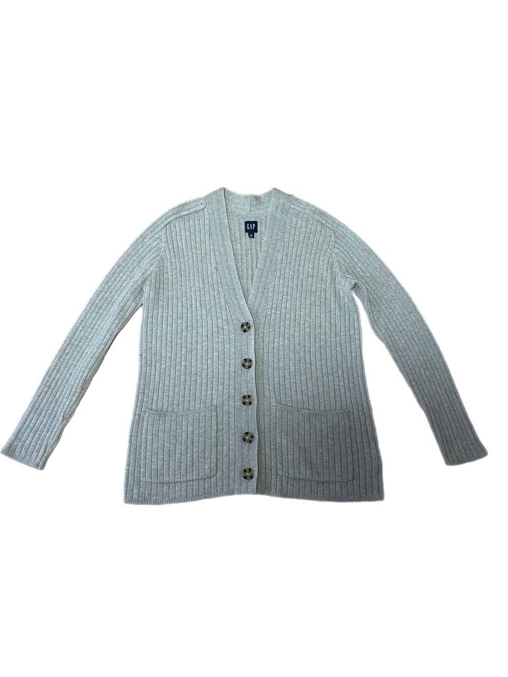 GAP Wool-Mix Ribbed Cardigan Sweater